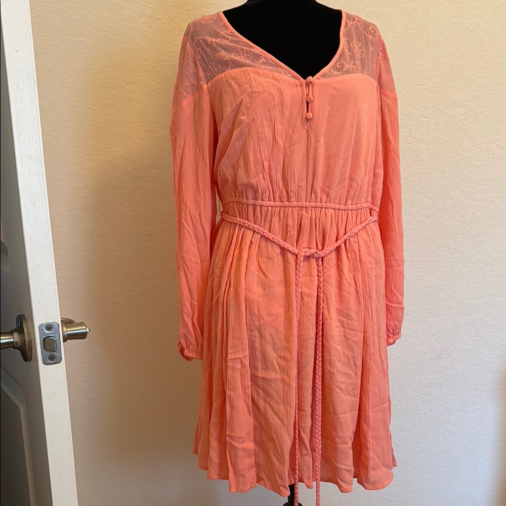 Torrid Coral sheer-top Dress
